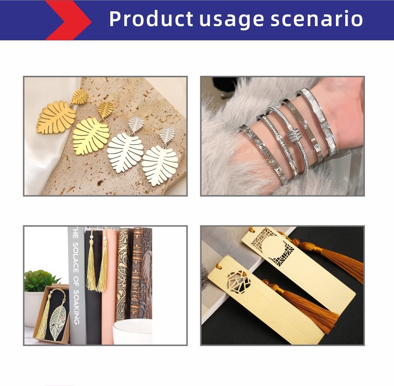 Etched leaf shaped earrings jewelryProduct application